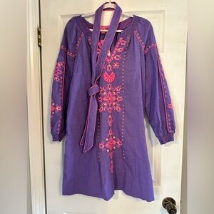Lilly Pulitzer Purple Sundress with Long Bishop Sleeves